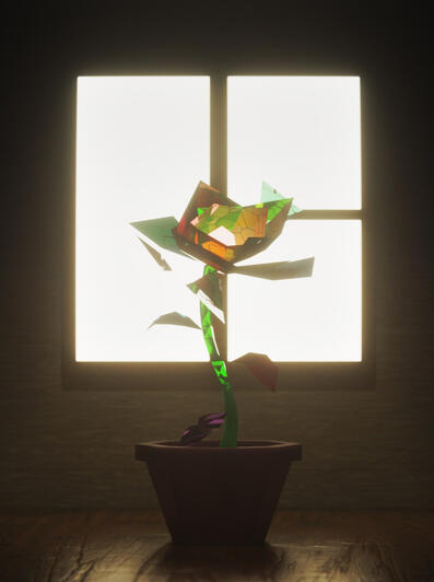 Rose model in Blender